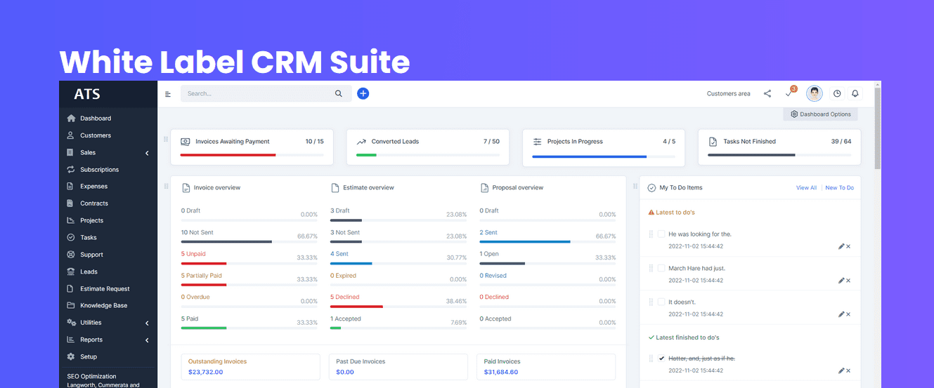White Label CRM Suite Agile Tech Solutions